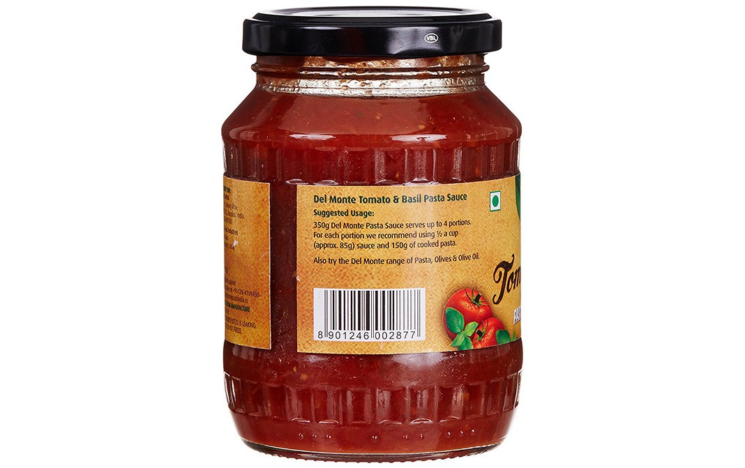 Del Monte Tomato and Basil Pasta Sauce   Glass Jar  350 grams